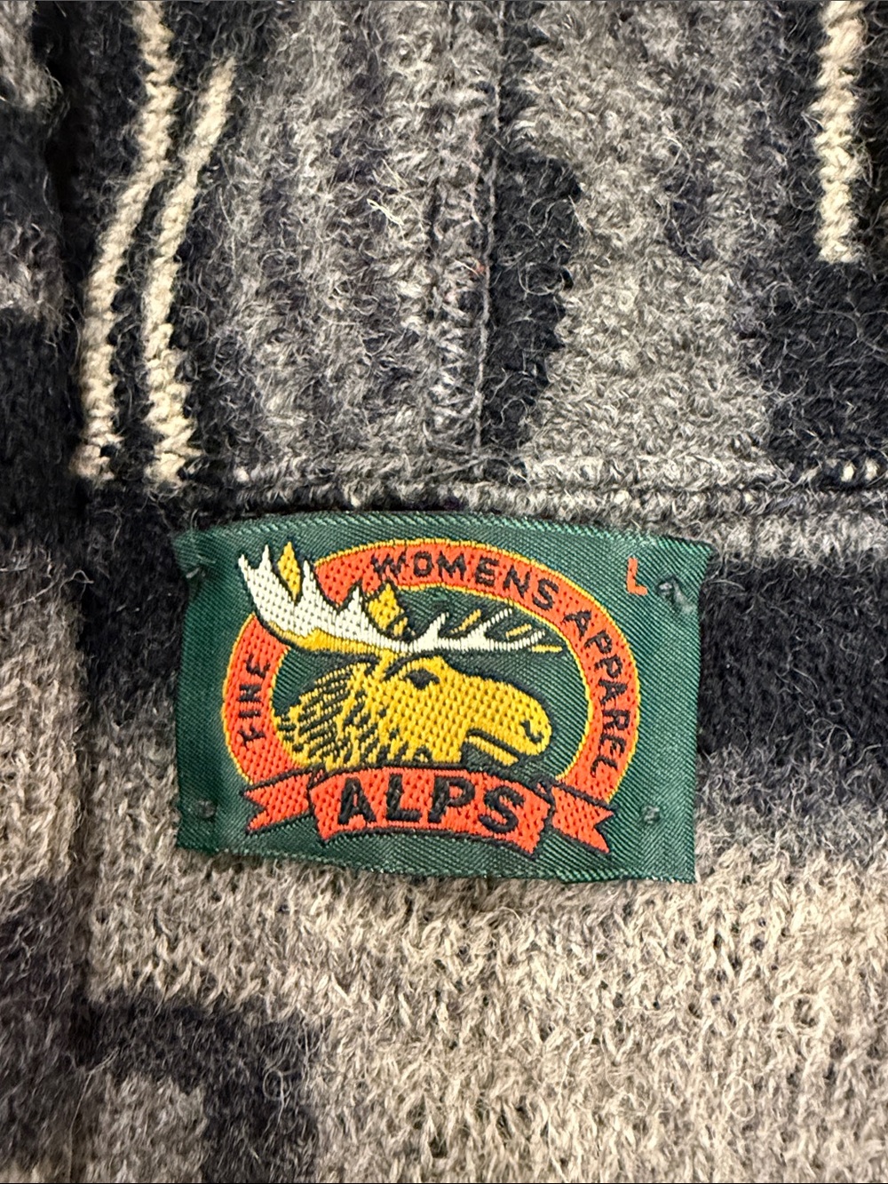 Vintage Alps 100% Wool Southwestern Vest Large Made in USA Gray Western - Picture 2 of 4